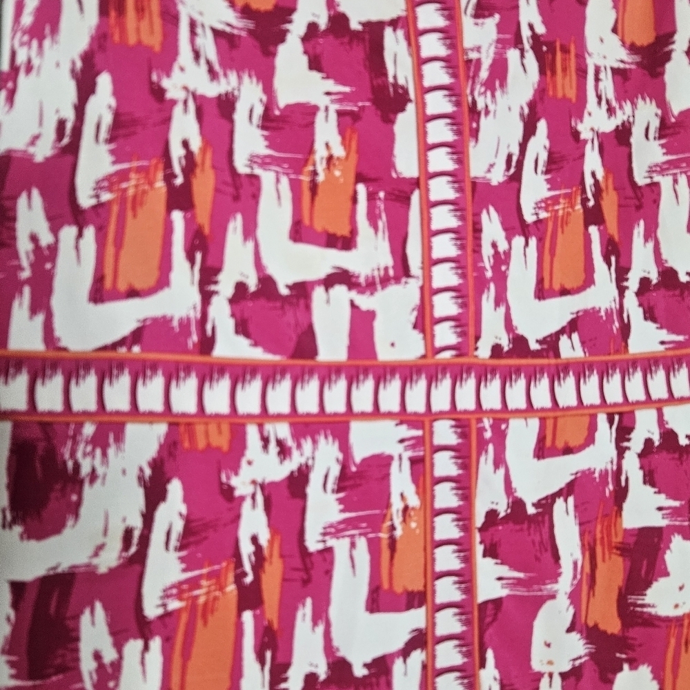 BCBGMaxAzria Pink Orange Retro Print Drop Waist Mini Dress Begonia Combo XXS - Picture 7 of 7